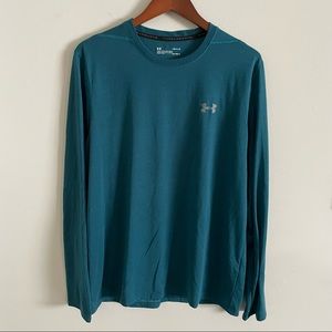 Under Armour teal large loose men’s threadborne longsleeve shirt